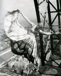 Lisa Fonssagrieves on the Eiffel Tower Erwin Blumenfeld for Vogue 1939
