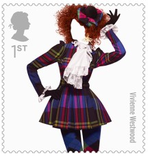 Great British Fashion stamps, by Sølve Sundsbø The tartan mini kilt by Vivienne Westwood